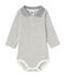 Baby boy's milleraies striped bodysuit SUBWAY grey/COQUILLE beige