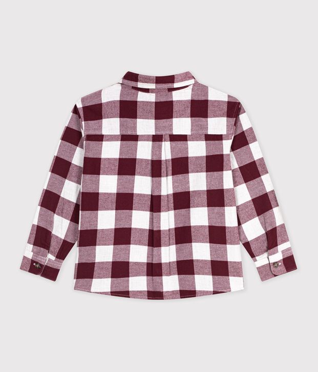 Children's checked cotton shirt brown/beige