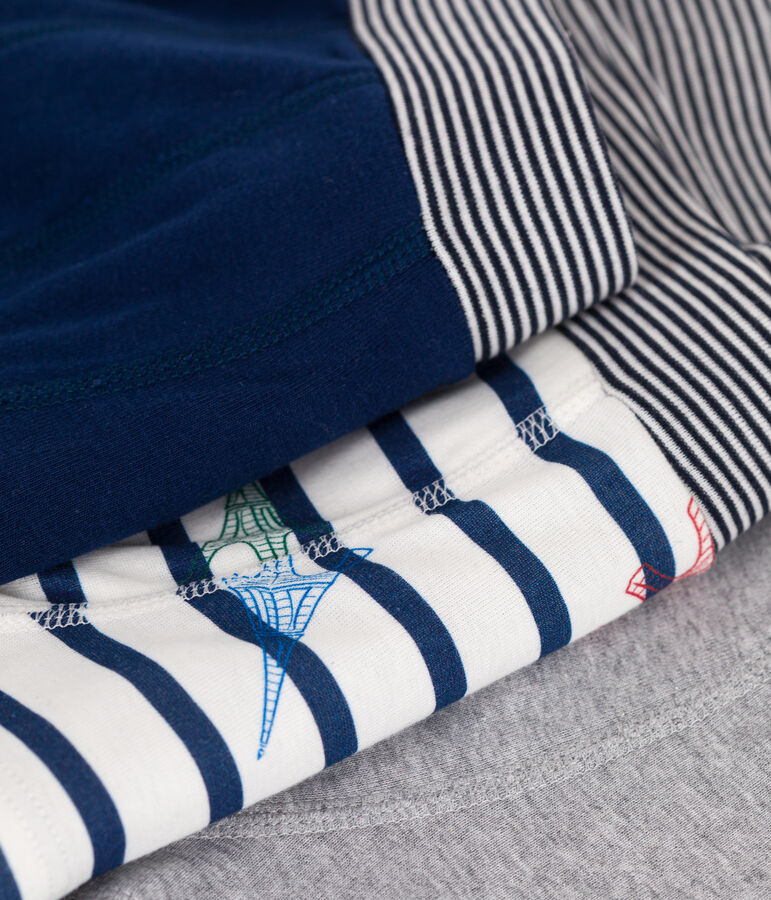 Children's Paris print cotton boxers with a covered waistband - 3-Pack multicolor