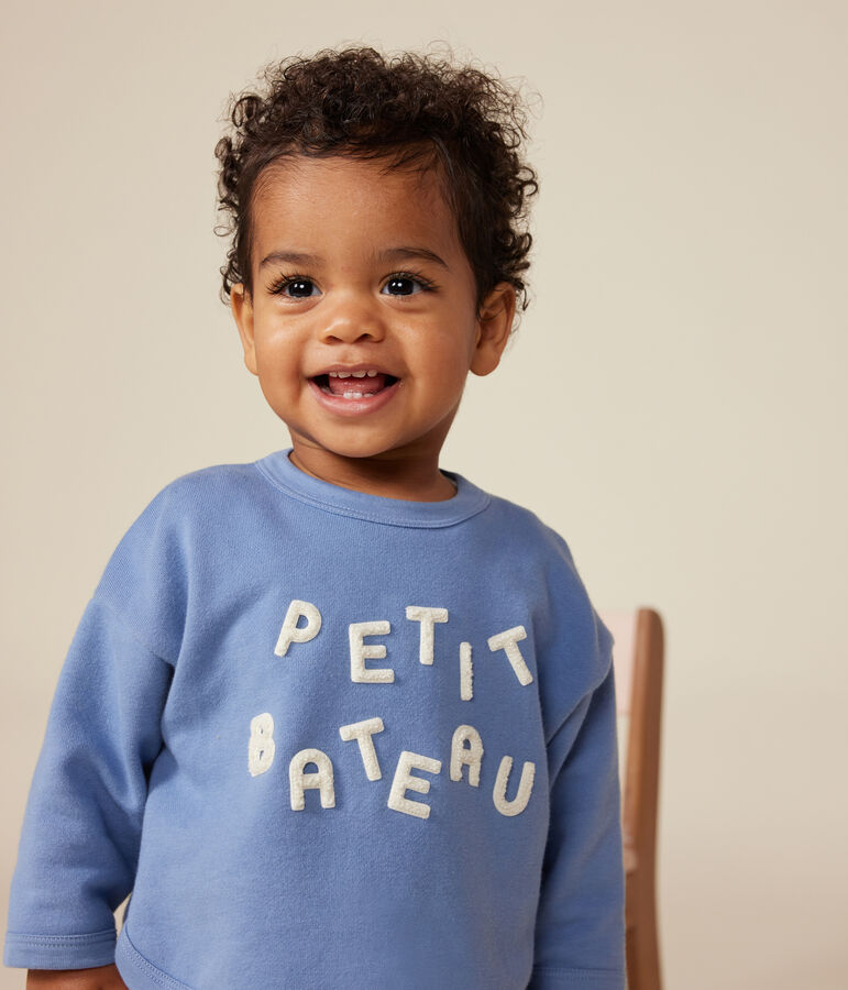 Babies' fleece sweatshirt blue