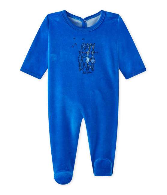 Baby's velour sleepsuit PERSE blue