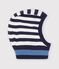 Babies' stripy wool and cotton balaclava blue/multicolor