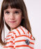 Children's unisex long-sleeved cotton Breton top FLEUR pink/SPICY