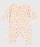 Babies' floral print cotton playsuit with a collar AVALANCHE white/MULTICO
