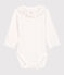 Baby Girls' Organic Cotton Bodysuit with Collar MARSHMALLOW white