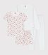 Girls' Blue Polka Dot and Floral Cotton Pyjamas - 2-Pack