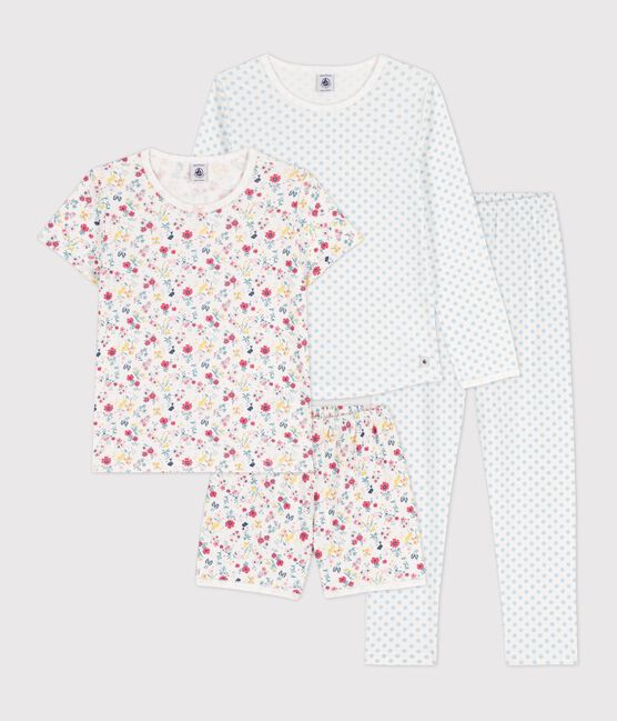 Girls' Blue Polka Dot and Floral Cotton Pyjamas - 2-Pack variante 1