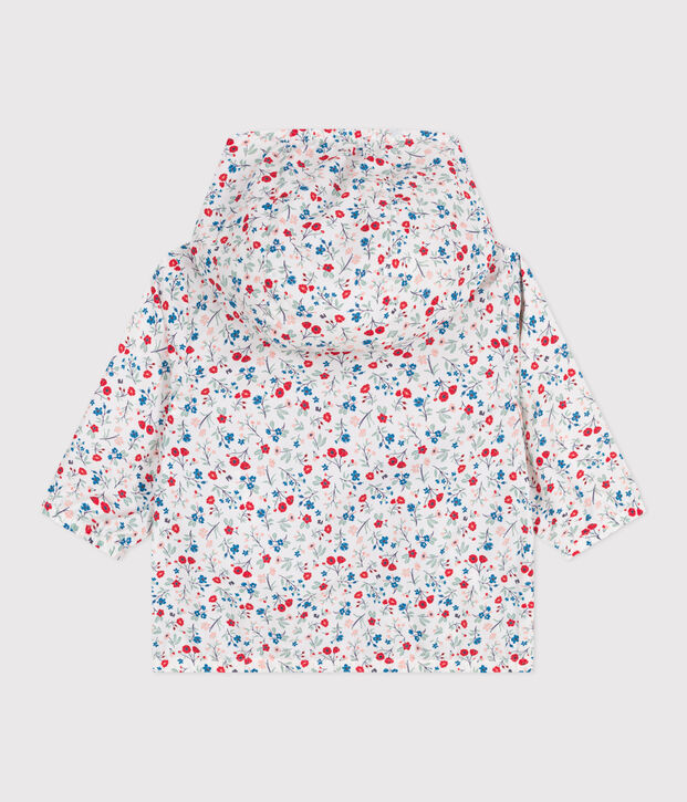 Babies' UV protection floral print polyester windbreaker white/multicolor
