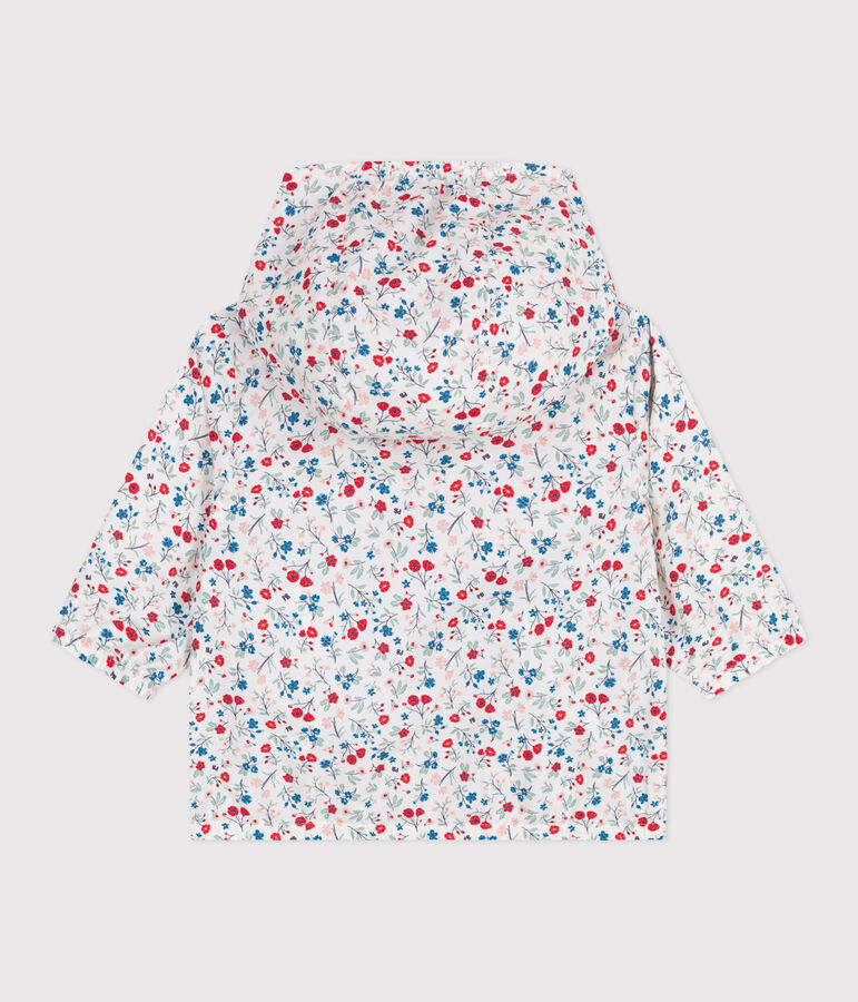 Babies' UV protection floral print polyester windbreaker white/multicolor