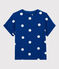 Women's Linen and Cotton Blend T-Shirt SURF blue/MARSHMALLOW white