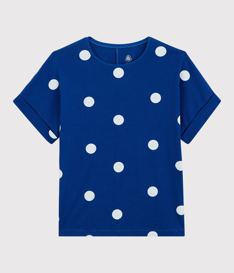 Women's Linen and Cotton Blend T-Shirt blue/white