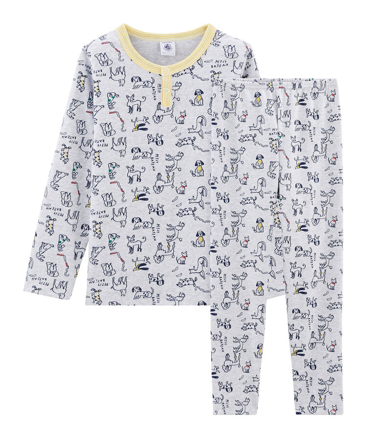Ribbed Pyjamas POUSSIERE grey/MULTICO white