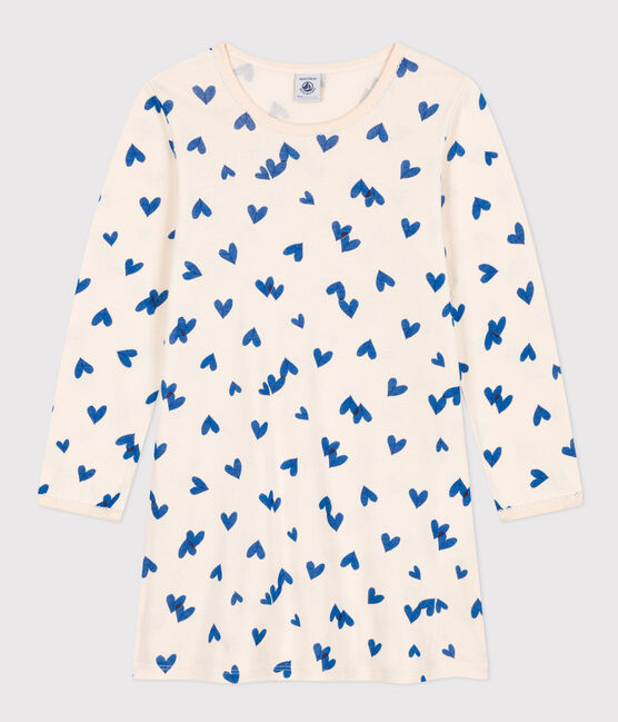 Girls' Heart Cotton Nightdress AVALANCHE white/MULTICO