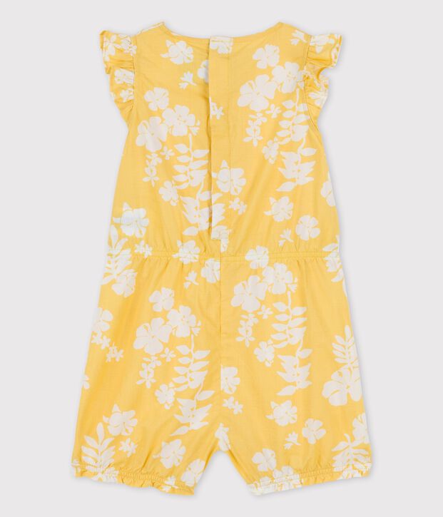 Babies' Poplin Hawaii Print Short Playsuit yellow/white