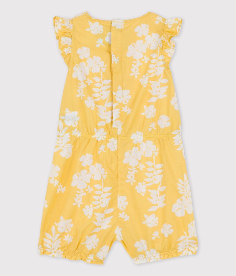 Babies' Poplin Hawaii Print Short Playsuit yellow/white