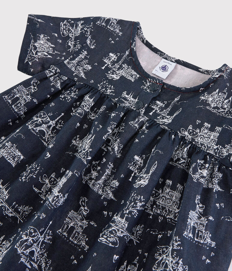 Girls' Short-Sleeved Tube Knit Blouse blue/white