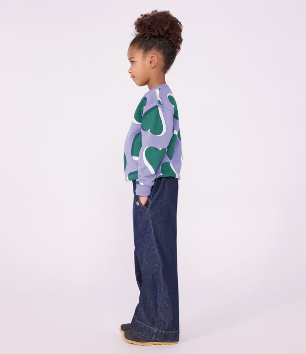 Children's wide-leg denim trousers blue