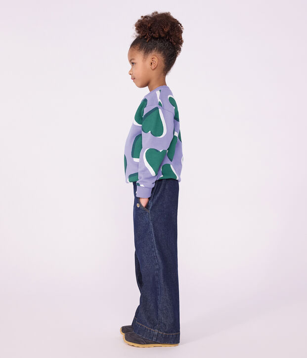 Children's wide-leg denim trousers blue