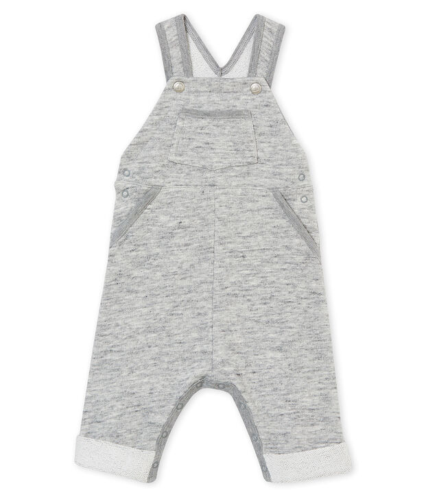 Baby boy's soft dungarees grey
