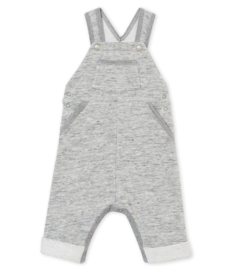 Baby boy's soft dungarees grey