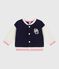 Babies' varsity-style cotton jacket SOIR blue/MILK