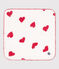COTTON GAUZE HEART HANKY FOR BABY MARSHMALLOW white/TERKUIT red