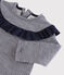 Baby girl's long-sleeved blouse SMOKING blue/MARSHMALLOW white