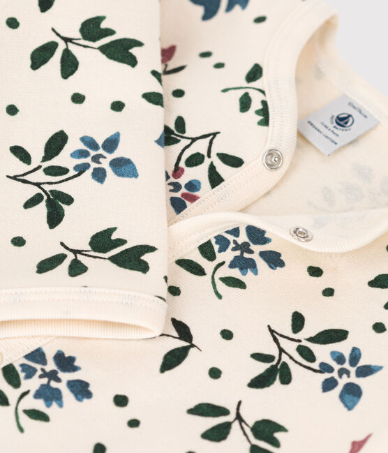 Babies' Floral Fleece Sleepsuit AVALANCHE white/MULTICO