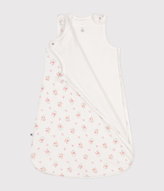 Babies' cotton TOG 1.5 sleeping bag MARSHMALLOW white/MULTICO white