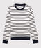Women's Breton Stripe Cotton T-Shirt MARSHMALLOW white/SMOKING blue
