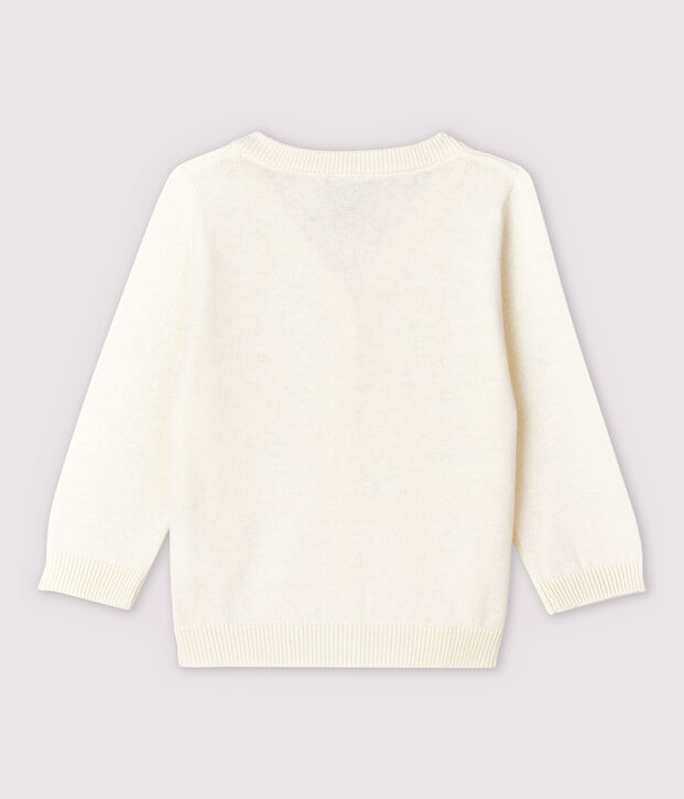 Baby Boys' Cotton and Linen Blend Knit Cardigan white