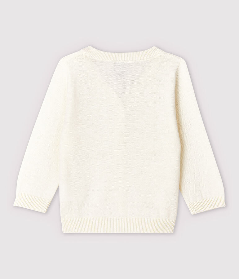 Baby Boys' Cotton and Linen Blend Knit Cardigan white