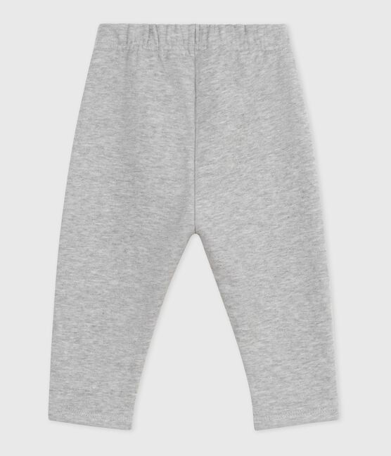 Babies' plain cotton trousers FUMEE CHINE grey