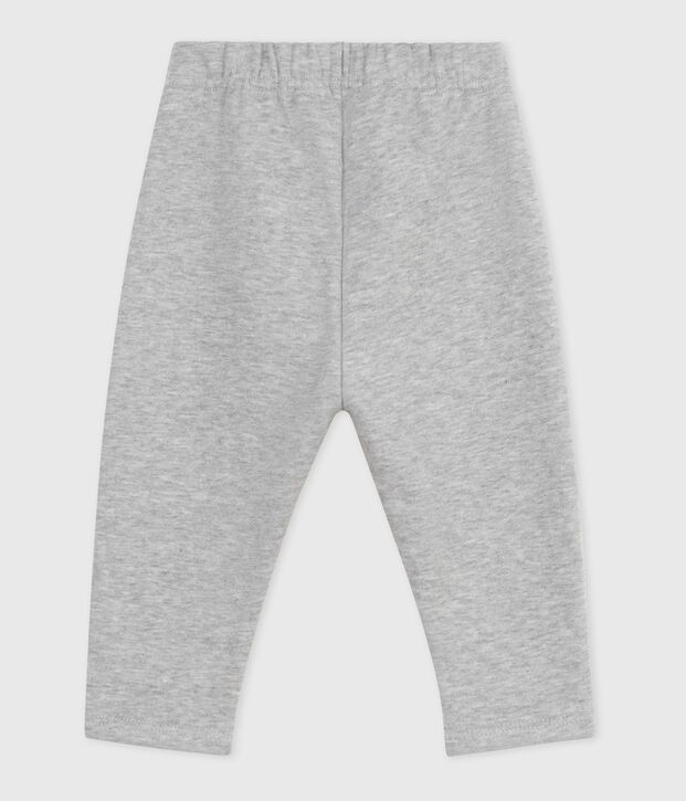 Babies' plain cotton trousers grey