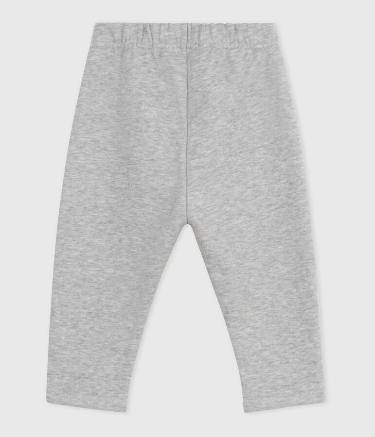Babies' plain cotton trousers grey