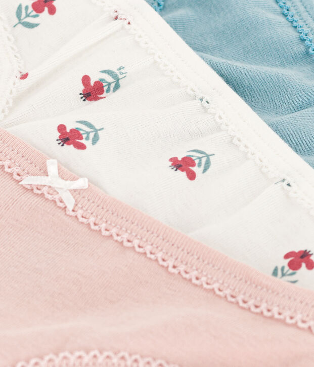 Girls' Floral Cotton Briefs - Pack of 3 multicolor
