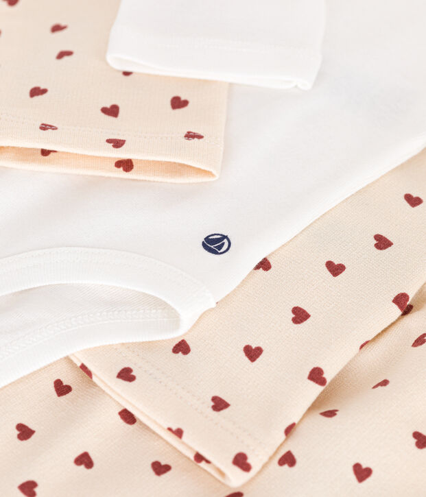 Babies' Lightweight Fleece Outfit - 3-Piece Set Ecru/brown