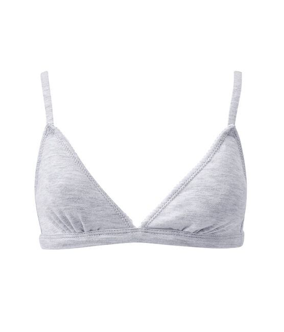 Girls' triangle-shaped bra POUSSIERE CHINE grey