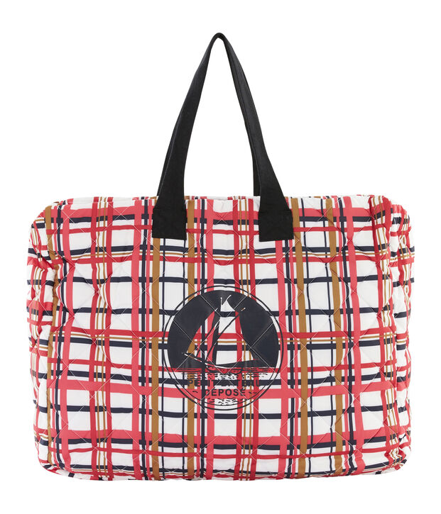 Quilted Tote Bag white/multicolor