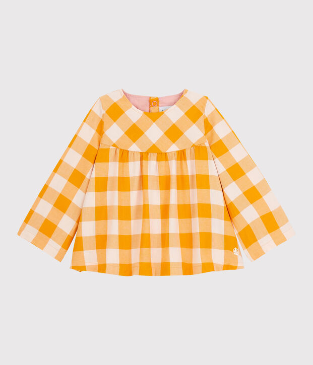 Babies' Flannel Blouse yellow/pink