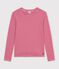 Women's long-sleeved stripy cotton T-shirt red/white