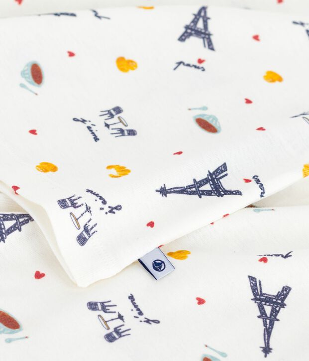 Children's Paris print cotton pyjamas white/multicolor