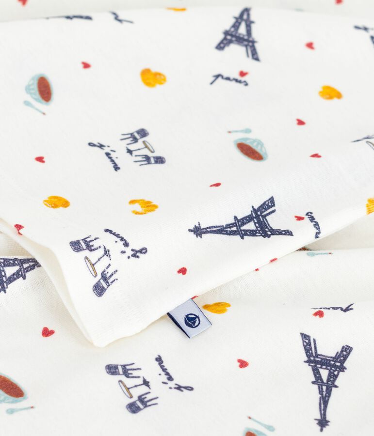 Children's Paris print cotton pyjamas white/multicolor