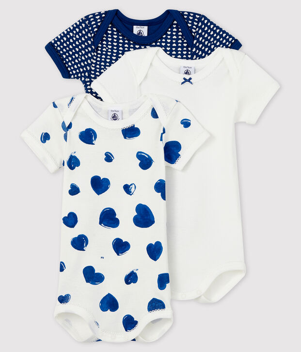 Baby girls' short-sleeved bodysuit - Set of 3 multicolor