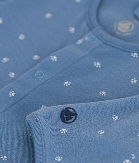 Babies' Cotton Pyjamas BEACH blue/MARSHMALLOW