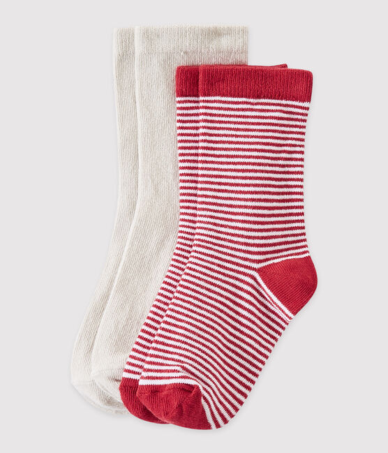 Set of 2 pairs of boy's socks . white