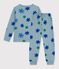 Children's pyjamas in snowflake print fleece grey/multicolor