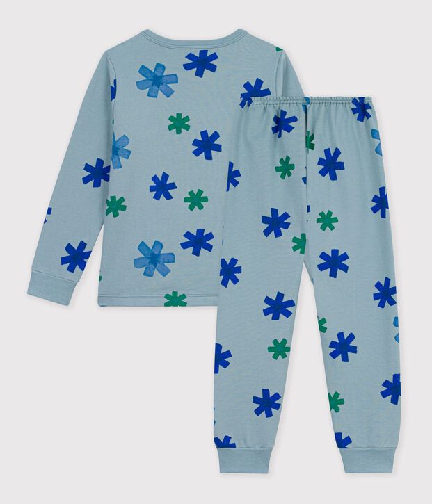 Children's pyjamas in snowflake print fleece grey/multicolor