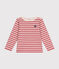 Iconic Breton top in cotton for girls or boys ROSEWOOD pink/AVALANCHE