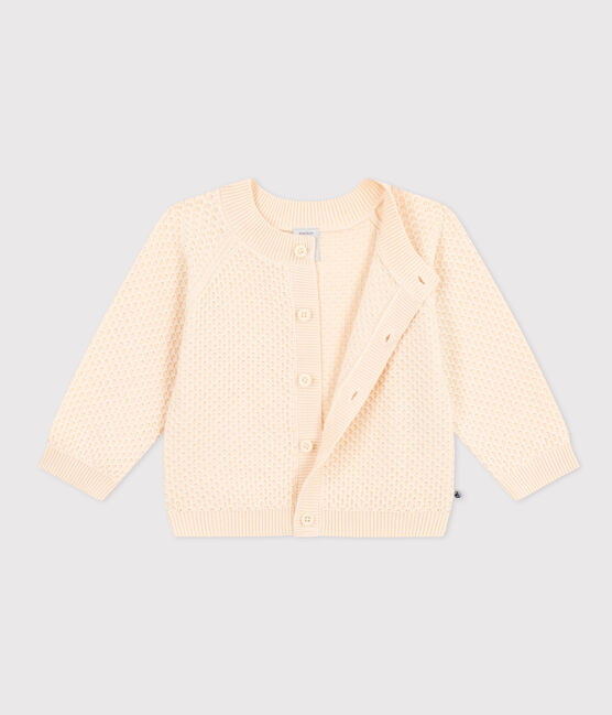 Babies' Knitted Cotton Cardigan AVALANCHE Ecru